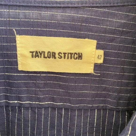 Taylor Stitch SS California in Slubby Navy Stripe - Size 42 - Picture 11 of 11